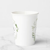 Grüner, moderner botanischer Hochzeitspapp Pappbecher (Links)