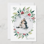 grüner, moderner Kranz ein Foto frohe Weihnachten (Vorderseite)