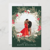 grüner, moderner Kranz ein Foto frohe Weihnachten (Vorderseite)