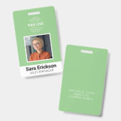 Grüner moderner Personalausweis-Mitarbeiter Ausweis (Vorder- & Rückseite)