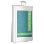 Grüner moderner Personalisierter Name Flachmann (Rechts)