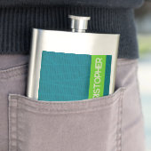 Grüner moderner Personalisierter Name Flachmann (Beispiel)