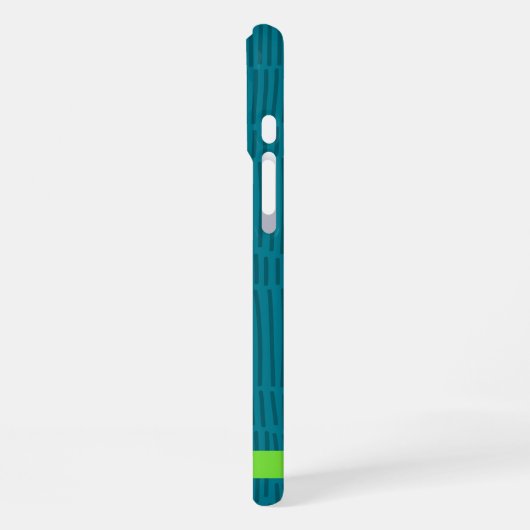 Grüner moderner Personalisierter Name iPhone Hülle (Linke Seite)