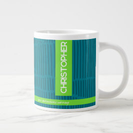 Grüner moderner Personalisierter Name Jumbo-Tasse