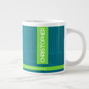 Grüner moderner Personalisierter Name Jumbo-Tasse