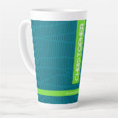 Grüner moderner Personalisierter Name Milchtasse (Linke Ecke)