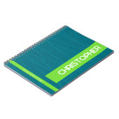 Grüner moderner Personalisierter Name Notizblock (Linke Seite)