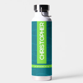 Grüner moderner Personalisierter Name Trinkflasche
