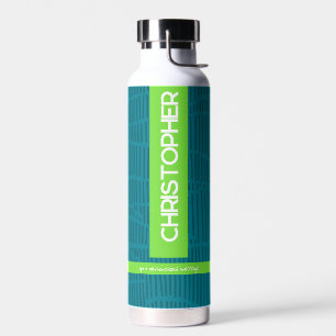 Grüner moderner Personalisierter Name Trinkflasche
