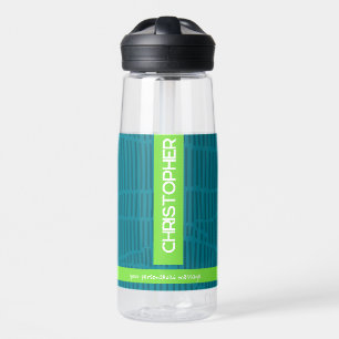 Grüner moderner Personalisierter Name Trinkflasche