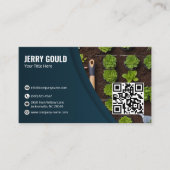 Grüner Moderner Rasenpflege-QR-Code Visitenkarte (Vorderseite)