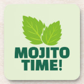 Grüner Mojito-Cocktail-Set mit Untersetzern und Zi Getränkeuntersetzer (Vorderseite)