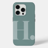 Grüner Monogram Letter Minimalistischer Standardfa Case-Mate iPhone Hülle (Rückseite)