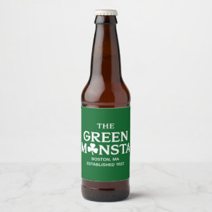 Grüner Monsta Boston Green Monstah Baseball-Gesche Bierflaschenetikett