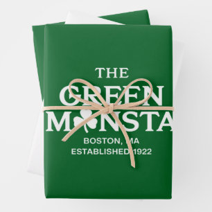 Grüner Monsta Boston Green Monstah Baseball-Gesche Geschenkpapier Set