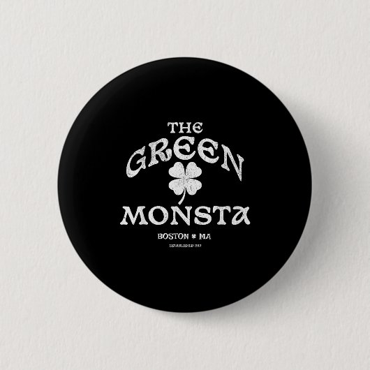 Grüner Monsta Lustiges Boston M New England Srts G Button (Vorderseite)
