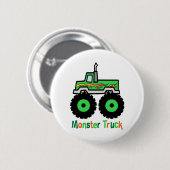Grüner Monster-LKW Button (Vorne & Hinten)