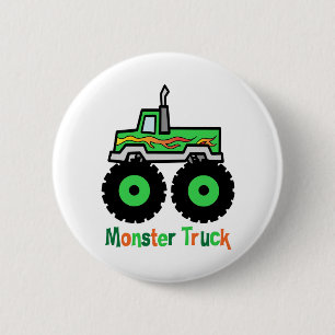 Grüner Monster-LKW Button