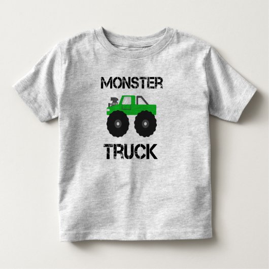 Grüner Monster-LKW Kleinkind T-shirt (Vorderseite)