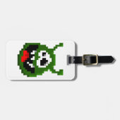 Grüner Monster - Pixel Art Gepäckanhänger (Vorderseite horizontal)