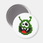 Grüner Monster - Pixel Art Magnet (Vorderseite/Rückseite)