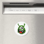Grüner Monster - Pixel Art Magnet (In Situ (Geschirrspüler))