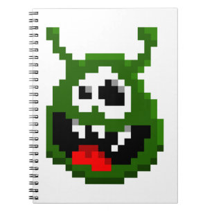 Grüner Monster - Pixel Art Notizblock