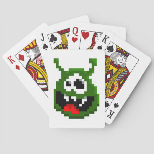 Grüner Monster - Pixel Art Spielkarten