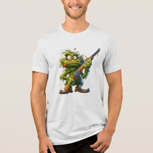 Grüner Monster Schütze Tri-Blend Shirt (Vorderseite)