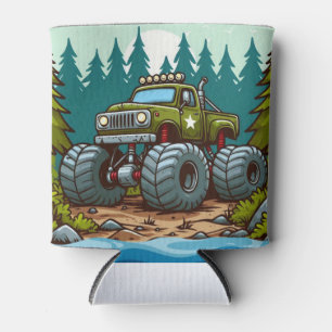 Grüner Monster-Truck im Wald Dosenkühler
