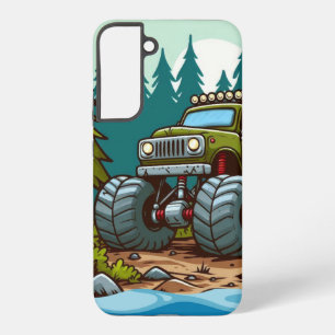 Grüner Monster-Truck im Wald Samsung Galaxy Hülle
