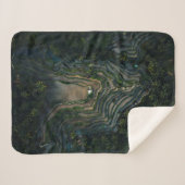 Grüner Moos auf schwarzem Felsen Sherpadecke (Vorderseite (Horizontal))