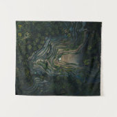 Grüner Moos auf schwarzem Felsen Wandteppich (Vorderseite (Horizontal))