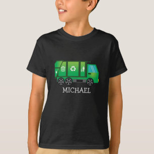 Grüner Müll/Gerecycelt LKW mit Kindername T-Shirt