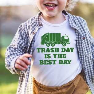 Grüner Müllwagen Müll Lustiger Jungen-Geburtstag Kleinkind T-shirt