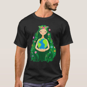 Grüner Mutter Erde Tag Gaia Rettet unseren Planete T-Shirt