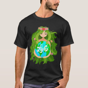 Grüner Mutter Erde Tag Gaia Rettet unseren Planete T-Shirt