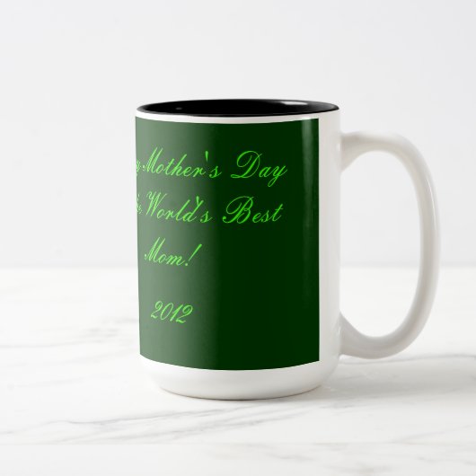Grüner Muttertag Zweifarbige Tasse (Rechts)