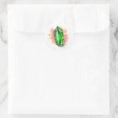 Grüner mystischer strahlender Edelsteinsticker Runder Aufkleber (Tasche)