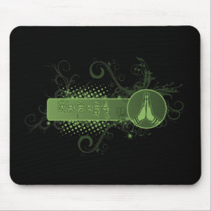 Grüner Namaste Tibetaner Mousepad