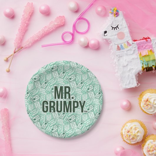 Grüner Name Herr-Grumpy | und Pappteller (Party)
