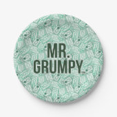 Grüner Name Herr-Grumpy | und Pappteller (Vorderseite)