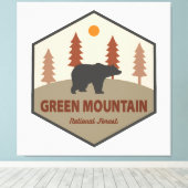 Grüner Nationalwaldbär Leinwanddruck (Insitu (Holzboden))