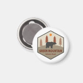 Grüner Nationalwaldbär Magnet (Vorderseite/Rückseite)