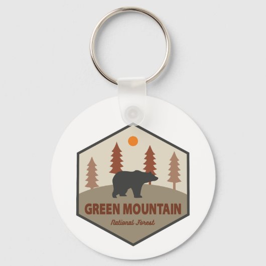 Grüner Nationalwaldbär Schlüsselanhänger (Rückseite)