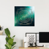 Grüner Nebel Sri Yantra - Poster (Heimbüro)