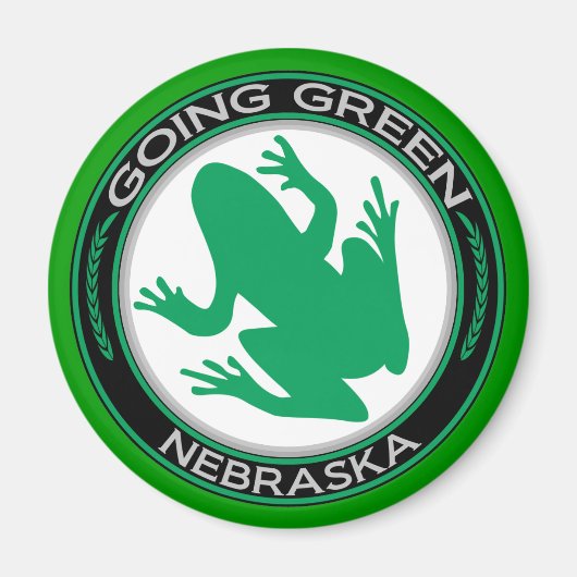 Grüner Nebraska-Frog Magnet (Vorne)