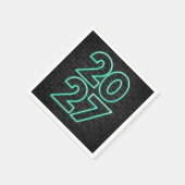 Grüner Neon - Neujahr 2026 Serviette (Ecke)