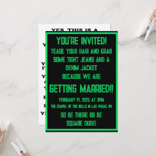 Grüner Neon schwarz Einladung