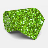 Grüner NeonGlitter Krawatte (Gerollt)